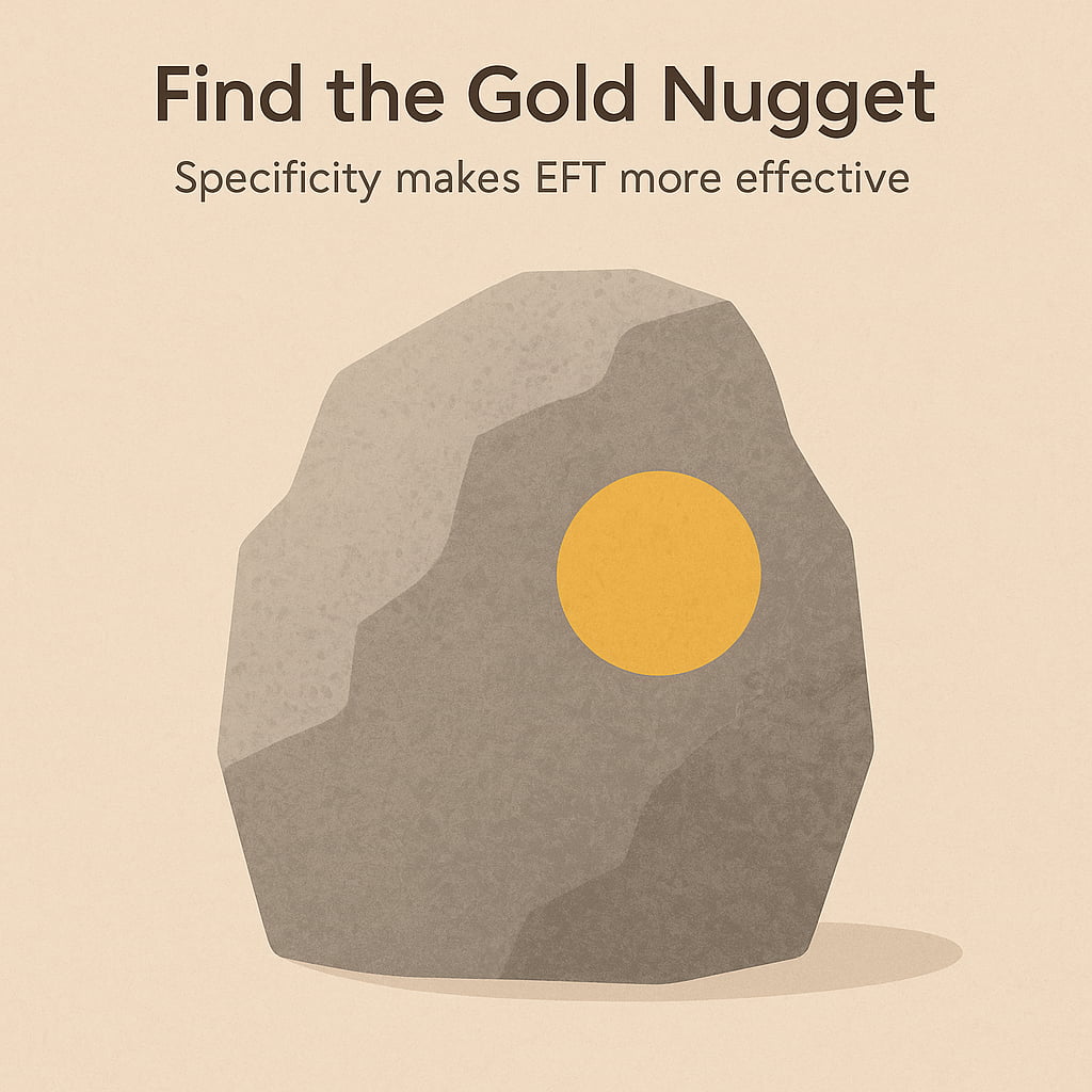 Illustration representing the “Gold Nugget” idea in EFT, highlighting how focusing on a specific aspect improves tapping effectiveness.